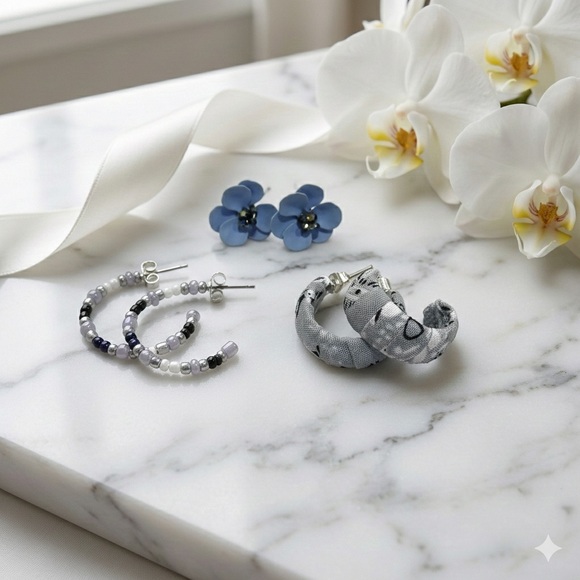 American Eagle Outfitters Jewelry - Set of 3 American Eagle Outfitters Hoop & Stud Earrings